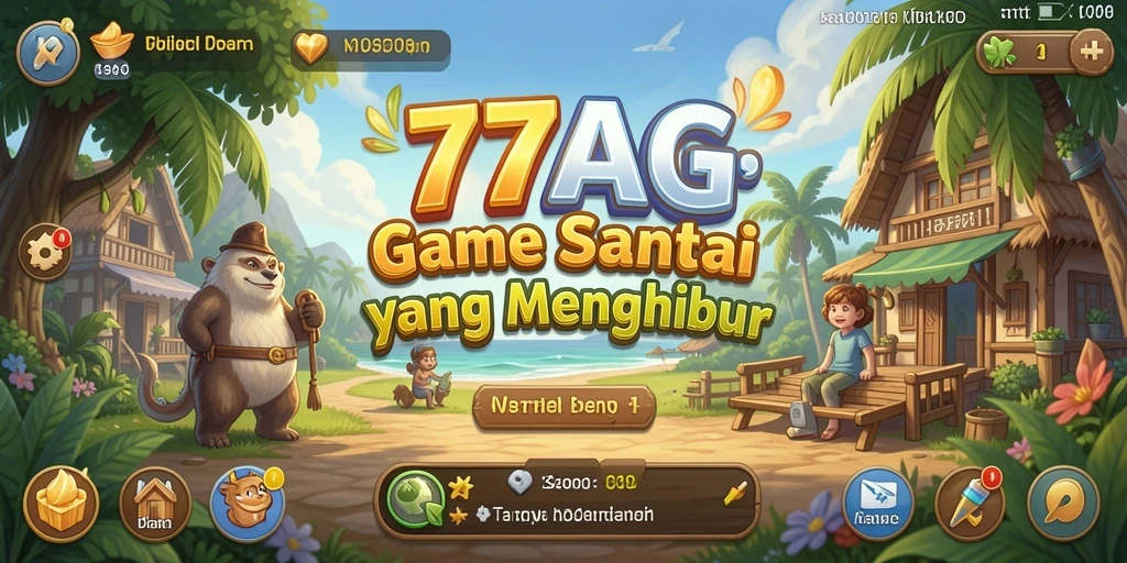 Tampilan gameplay menyenangkan di 77AG dengan efek grafis cerah.