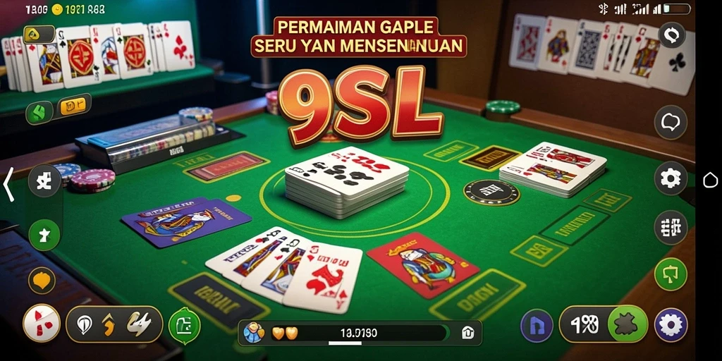 Screenshot gameplay 9SL menampilkan aksi seru bermain Gaple.