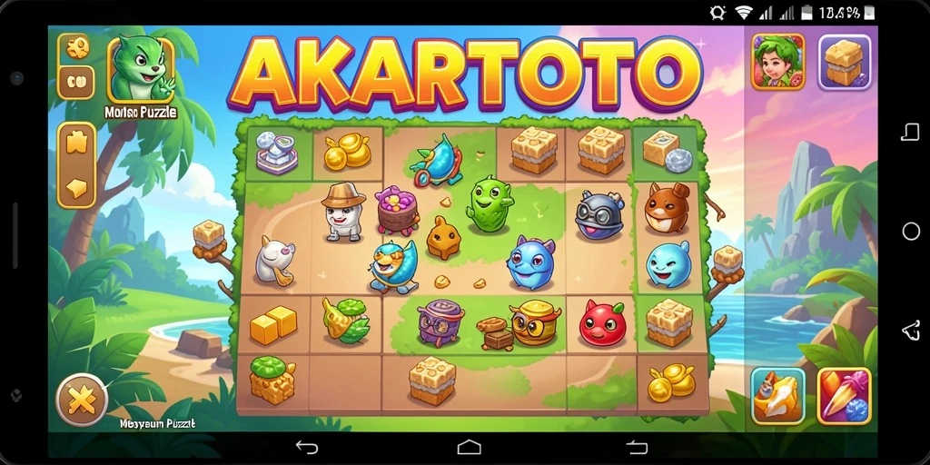 Screenshot AKARTOTO menampilkan gameplay seru dan menantang di dalam puzzle.