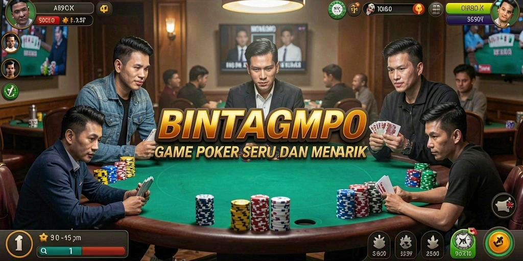 Screenshot dari gameplay seru BINTANGMPO yang menunjukkan aksi poker.