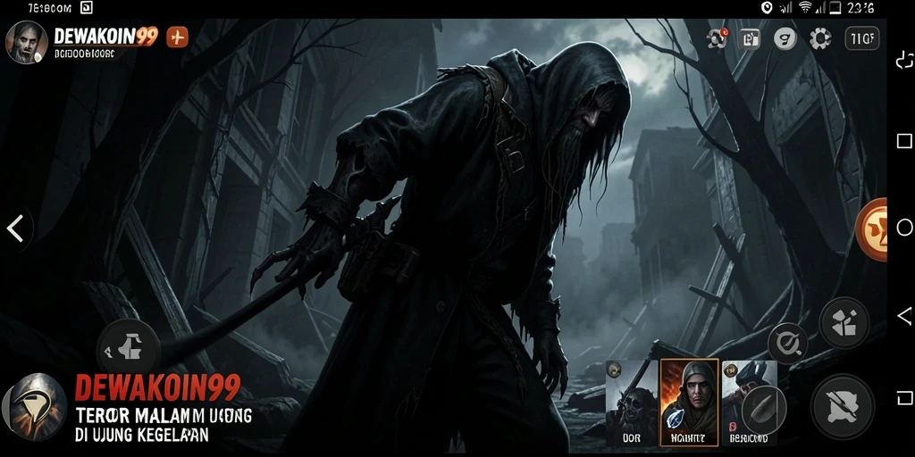 Screenshot menampilkan nuansa menyeramkan dari gameplay DEWAKOIN99.