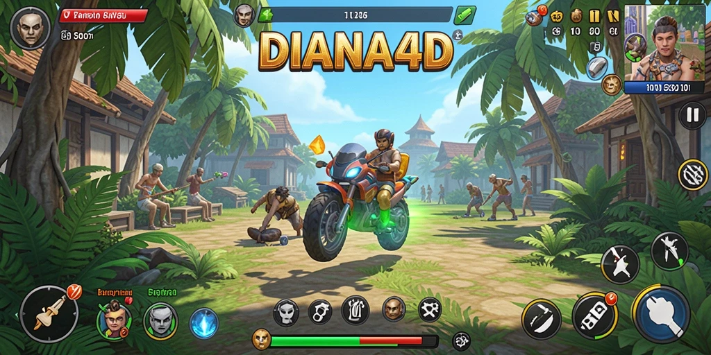 Tampilan gameplay DIANA4D yang ceria dan interaktif.