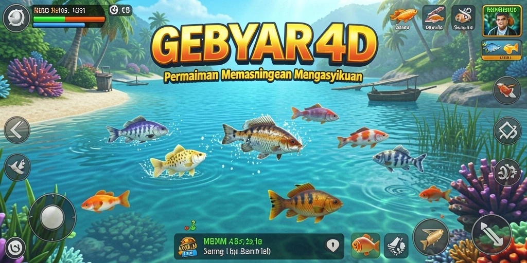 Tampilan gameplay GEBYAR4D yang menampilkan pengalaman memancing yang menarik.