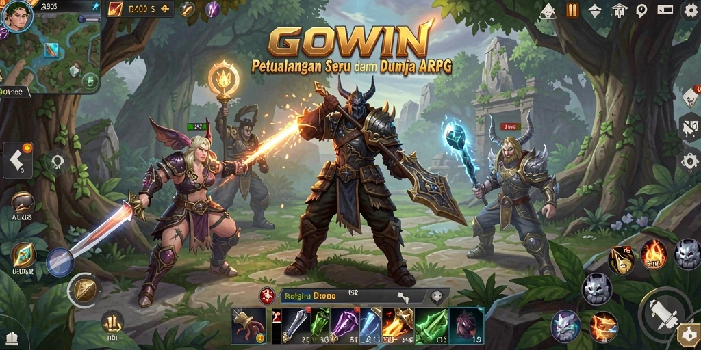 Tampilan menarik gameplay GOWIN dalam aksi ARPG.