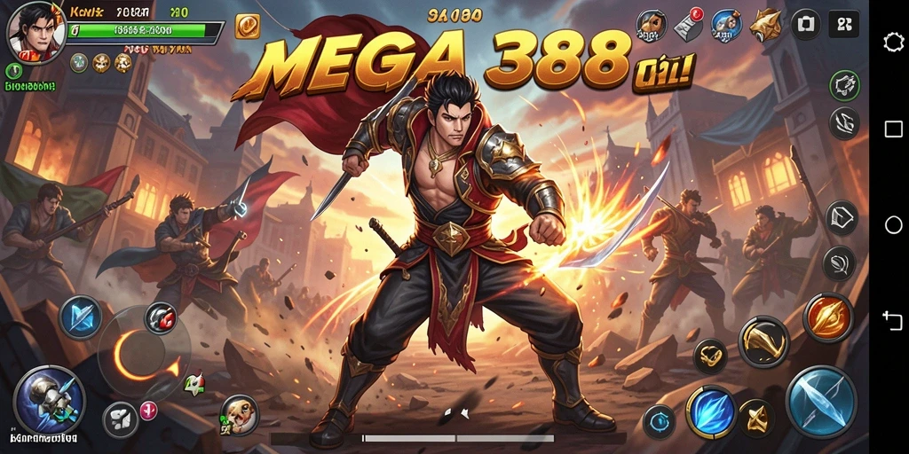 Tangkapan layar utama MEGA388 menampilkan aksi pertarungan yang menegangkan.