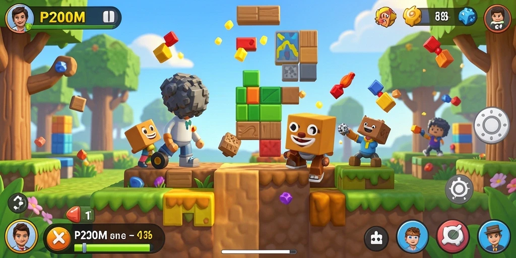Tampilan gameplay P200M yang seru dan menantang dalam bentuk puzzle.