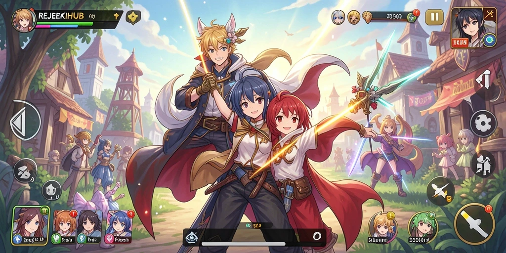 Screenshot gameplay REJEKIHUB yang menampilkan aksi seru karakter anime.