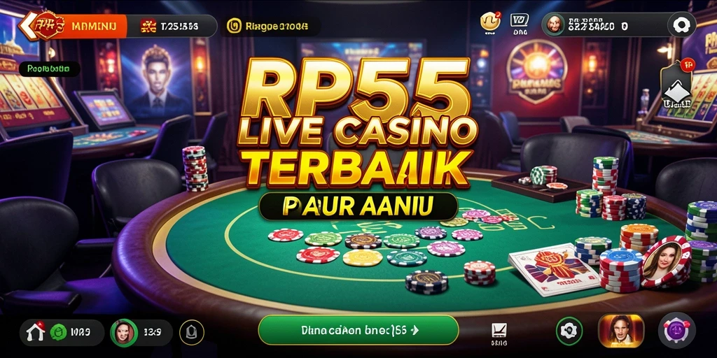 Tampilan gameplay menarik dari RP55 Live Casino dengan dealer langsung.