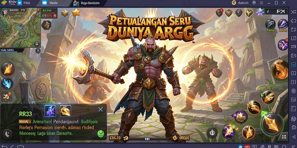 Tangkapan layar permainan ARPG yang menampilkan aksi seru karakter yang bertarung.