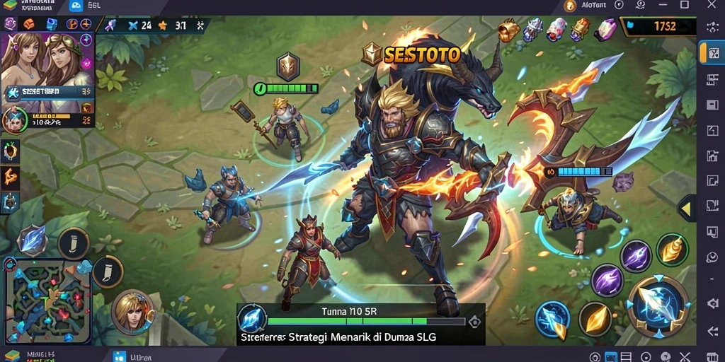 Tampilan dinamis gameplay SESETOTO yang penuh strategi.