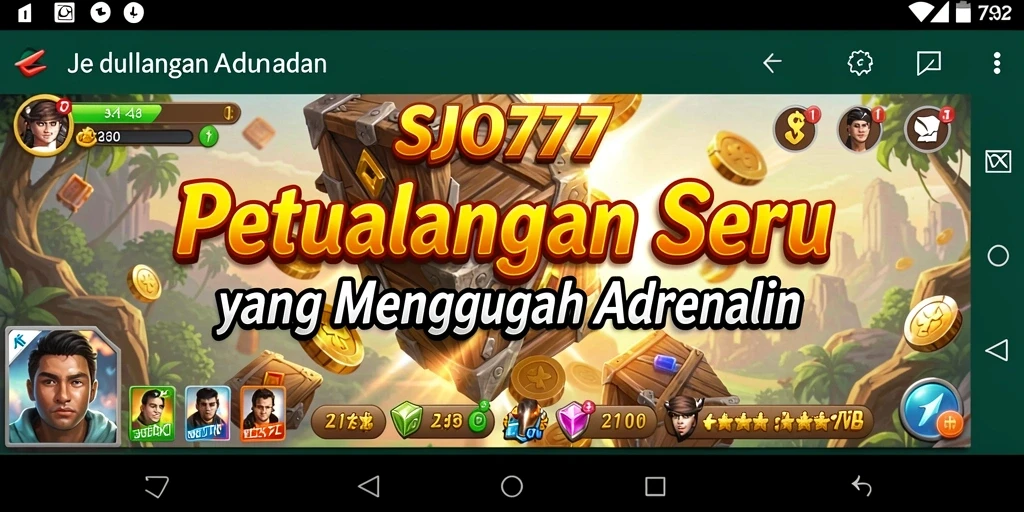 Tangkapan layar gameplay SJO777 yang menampilkan petualangan seru dan eksplorasi.