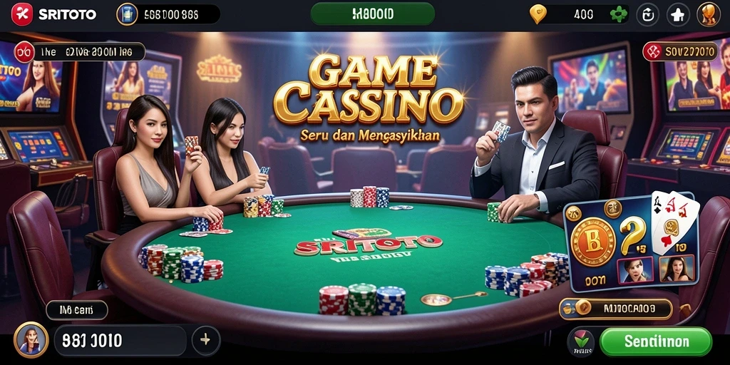 Tangkapan layar SRITOTO menampilkan dealer langsung dan suasana kasino yang hidup.