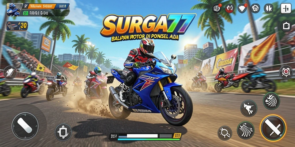 Tampilan aksi menyenangkan dari balapan motor di SURGA77.