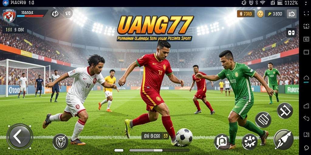 Tangkapan layar gameplay UANG77 dengan suasana pertandingan olahraga yang intens.