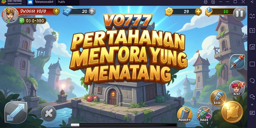 Tampilan gameplay VO777 yang menarik dalam pertahanan menara.