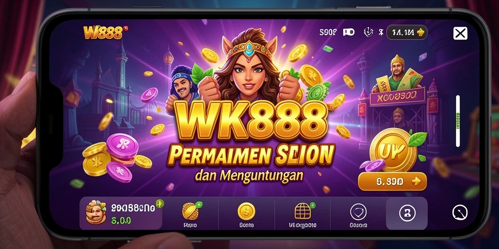 Tampilan gameplay slot WK888 yang menarik dan penuh warna.